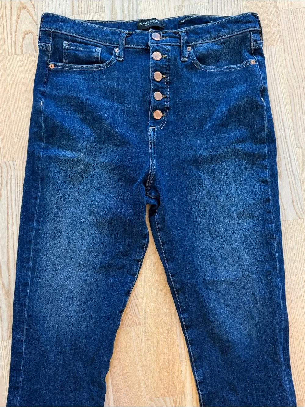 Banana Republic High-Rise Dark Indigo Button-Fly Jeans